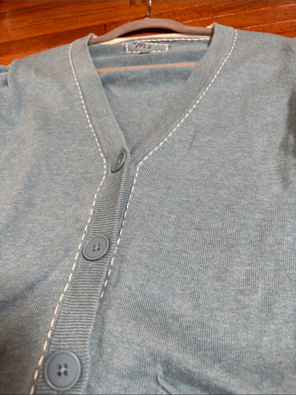 Madison Blue-Green Button Front V-Neck Cardigan size M - Picture 6 of 8